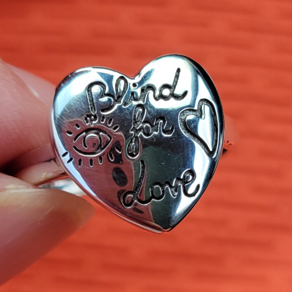 Blind for love sterling adjustable ring no logo